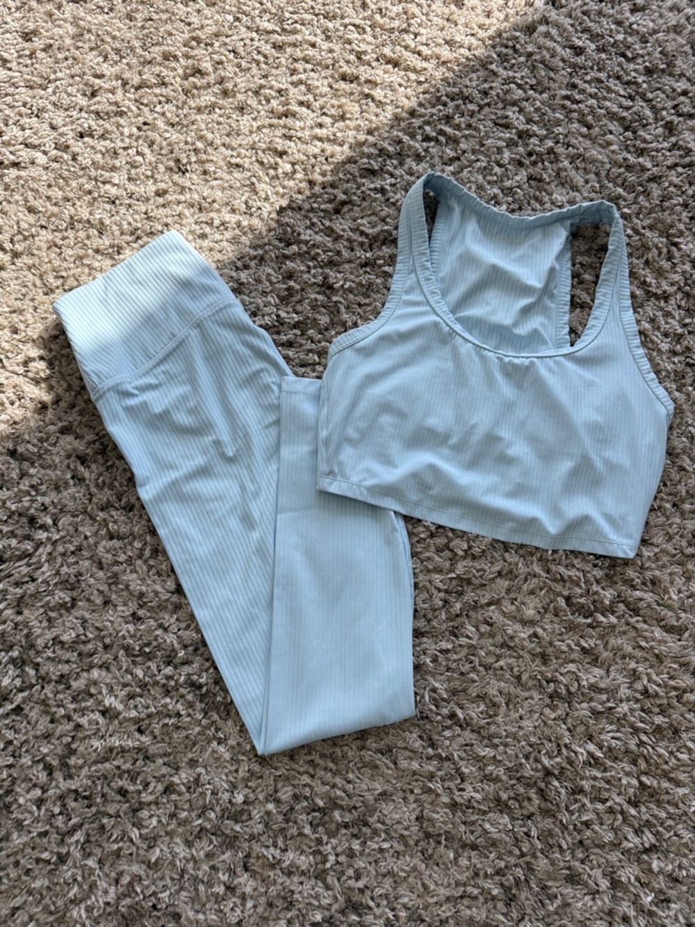 all in motion Light Blue Ribbed Active Matching Set